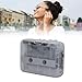 VBESTLIFE Portable Cassette Player Recorder with Bluetooth Transmitter, Cassette Tape Player with 3.5mm Headphone Jack,Powered by AC Adapter or AA Battery (Clear)
