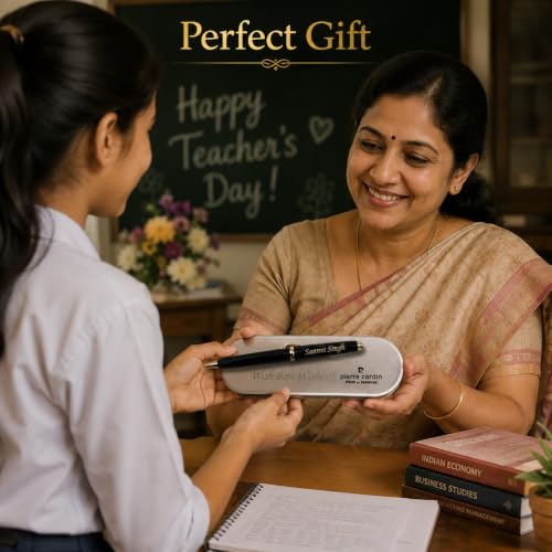 Image of SAVRI Customized Black Ball Pen with Name Engraved & Box Message | Personalized Pen Gift for Men & Women | Customised Pen for Teachers Day Birthday Farewell Retirement Corporate Gifting & Appreciation