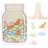 Reward Jar with Tokens, Dinosaur Incentive Jar for Children Behaviour Motivate Pot Star Collect Jar Reward System Chart Reusable Personalized Reward Chart for Inspiring Good Behaviour in Kids