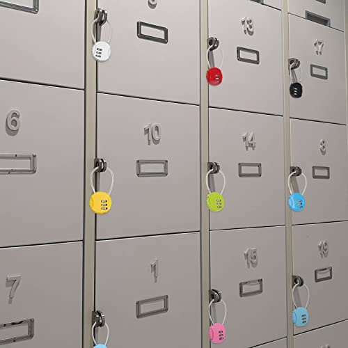 Combination Lock 3 Digit Gym Lock Waterproof Padlock Resettable Bag Luggage Gate Lock Outdoor Combination Fence Lock For School Locker Travel Toolbox Storage (Multi Color, 8) #TOP6