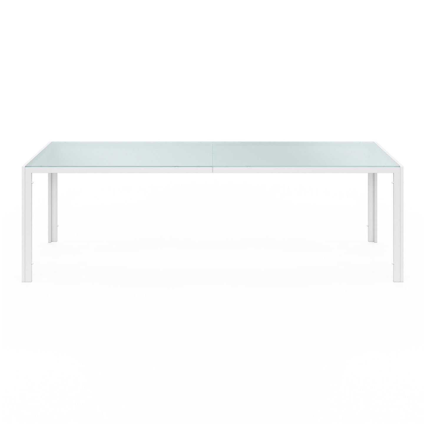 IDMarket - Salon de Jardin Madrid Table 240 CM et 10 chaises empilables Blanc et Beige