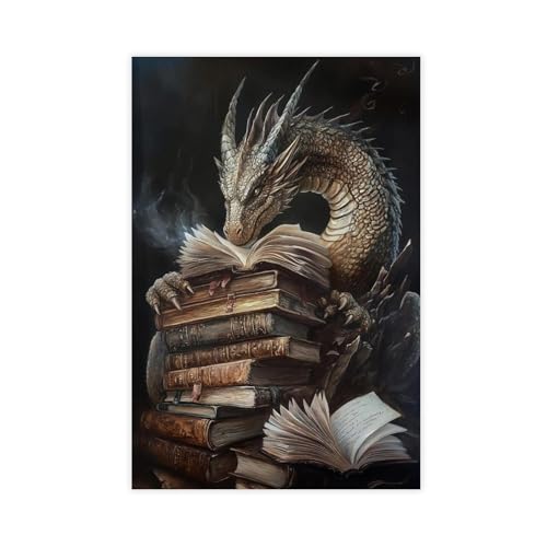 Livre de dragon fantastique sur toile pour creer un coin lecture