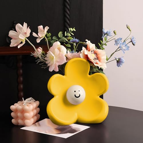 Décor esthétique d'exception avec ce vase à visage en céramique véritable - 3