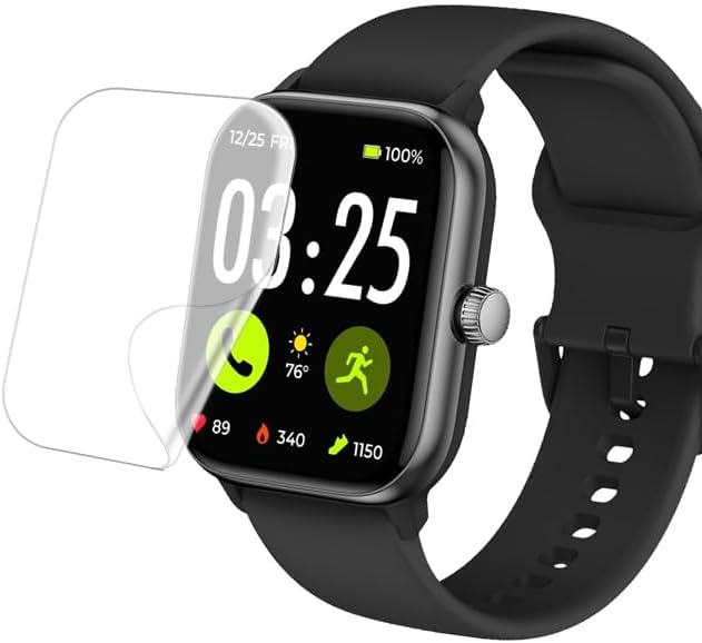 [5 Pack] Compatible with Spade & Co Health Smartwatch 4 Screen Protector, Case Friendly HD Clear Anti-Scratch Bubble Free Anti-Fingerprint PET Film for Spade & Co Health Smartwatch 4 1.85 Inches - Image 2