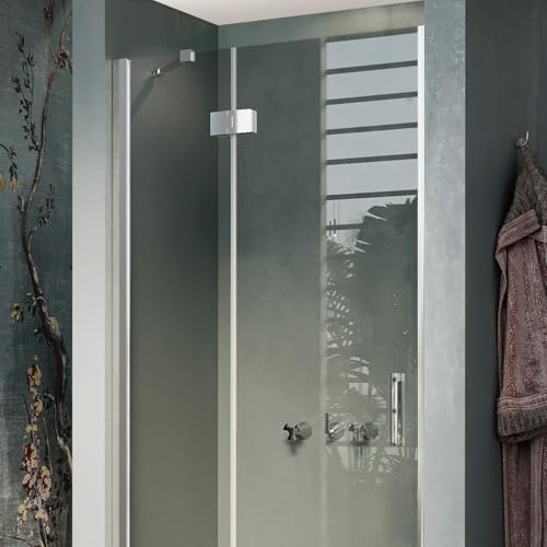 Porta Doccia 80CM H190 Vetro Trasparente Con Easy-Clean Mod. Flip Anta + Profilo - 5