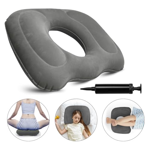 Winuoyang Coussin en forme de donut, coussin gonflable pour hémorroïdes pour soulager la pression, coussin de siège en forme de donut pour grossesse, coccyx, escarres, post-natal, sciatique