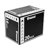 Fitvids 10LB Foam Plyo Jumping Exercise Box, 16"x20"x24" plyometric Workout box for Home Gym Workout, High Density Foam Core, Non-Slip Surface, Suitable for Box Jumps, Step-Up, Box Squat, Fitness Training, Black/White
