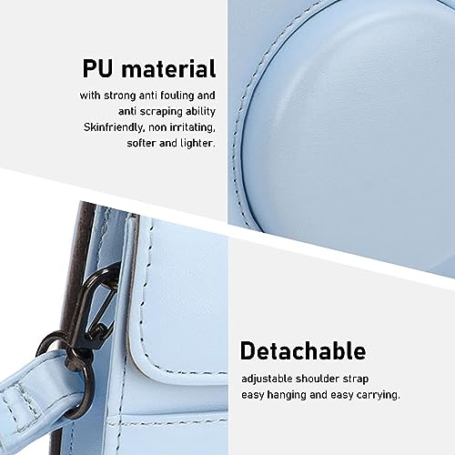Estojo de proteção para a câmera instantânea Fujifilm Instax Mini 12, bolsa de couro PU com alça de