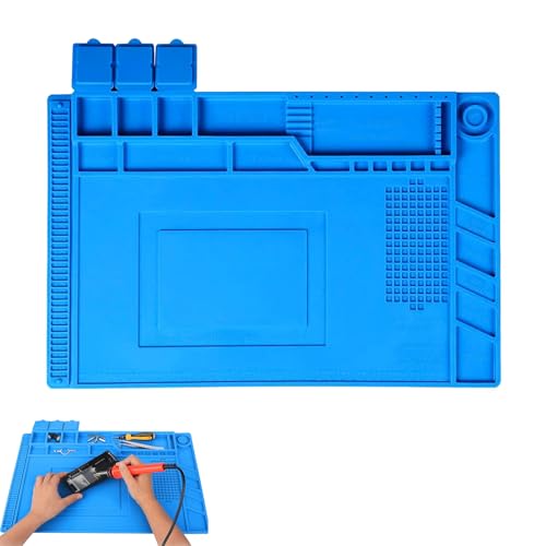 Magnetische Lötmatte 500 Hitzebeständig Reparaturmatte Silikonc Arbeitsunterlage mit Skala Arbeitsmatte for Soldering Repair 45x30cm zum Löten Reparieren von Elektronischen Bauteilen Platinen