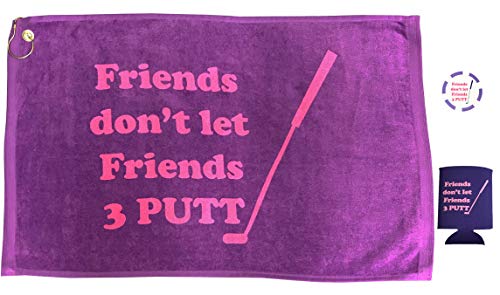 Giggle Golf Friends 3 Putt Golf Towel, Poker Chip, and Can Cooler