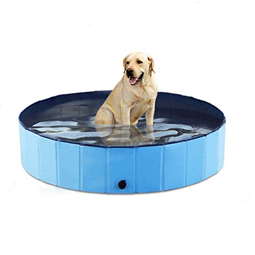 Nurxiovo Pet Bath Pool Foldable Pet Swimming Pool PVC 55\'\' x 12\'\' Indoor &Outdoor Bathing Tub for Large Dogs Cats Kids,Blue