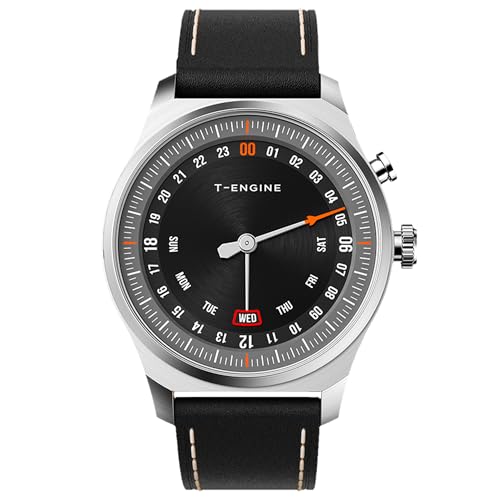 T-ENGINE Watches for Men Quartz 50M Waterproof with Leather Band