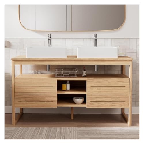 MOB-IN Ensemble Meuble Double Vasque Atoll 140 cm + Vasques + Robinets