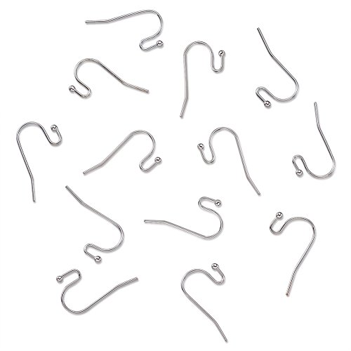 Pandahall 100Pcs Platinum Brass S Hook Ball-End Earwire Earring Hooks For Earring Dangle Making 22X11Mm #TOP1