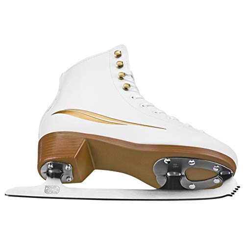 Lake Placid LP311W07 Cascade Women's Figure Ice Skate, White/Gold