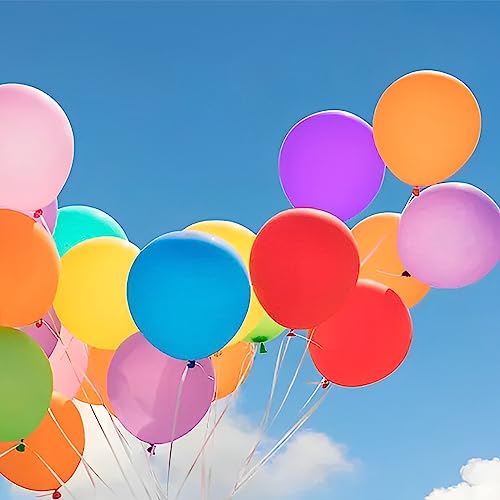 Image of Voircoloria 120pcs Colorful Balloons 12inch Rainbow Latex Balloons for Boys Girls Birthday Baby Shower Gender Reveal Wedding Decorations