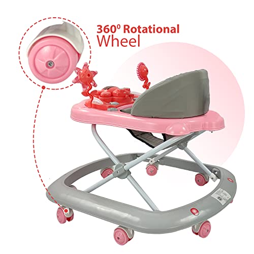 Dash-Butterfly-Baby-Walker-Walker-Baby-6-18months-boy-Walker-Activity-Walker-with-3-Position-Adjustable-Height-and-Music-Light-Capacity-20kg-Pink