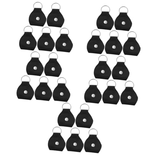 SWOOMEY 5sets 5pcs Pu Leather Guitar Holder Case with Ring Portable Plectrum Storage Bag Convenient Guitar Picks Organizer for Easy Access and Practical Use 5pcs*5