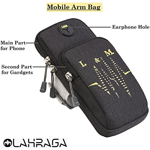 Image of Mini Mobile Arm Bag with Earphone Hole and Adjustable Arm Strap for Men's and Women's Running Fitness Walking Sports Outdoor (Black)