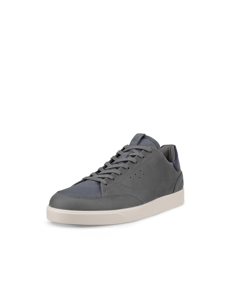 ECCO Men's Street Lite Court Sneaker, Moon Rock/Magnet/Steel/Marine, 10/10.5 UK