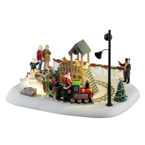 LEMAX Fahrender Zug mit LED-Lichtern 'Puppy Play Park' H15,5x23,5x17,8...