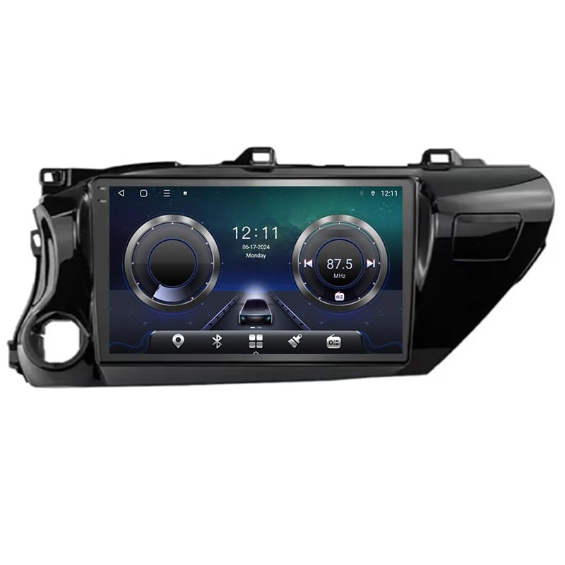 YQINGQ 9 Pulgadas Radio Coche con Pantalla Táctil GPS De Alta Definición Coche Reproductor BT para Toyota Hilux 2016-2020 Conecta y Reproduce Mandos Volante Bluetooth,8 Core 4G+WiFi 6G+128G