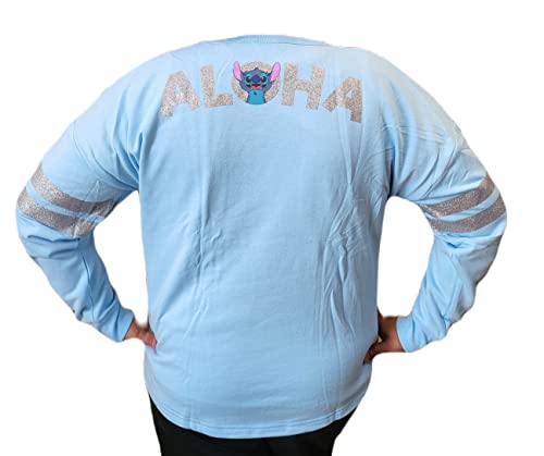 Disney Moletom de manga comprida Stitch Aloha, azul claro, Azul claro, P