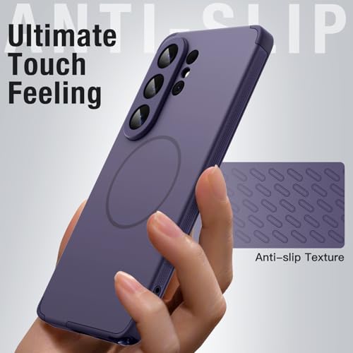 Image of JETech Magnetic Cover Case for Samsung Galaxy S26 Ultra, Compatible with MagSafe, Dual-Layer Heavy Duty Shockproof Phone Cover, Camera Lens Full Protection, Hard PC Back (Heron Purple)