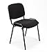 Notek Srl Set di 6 sedie Attesa Ufficio Sala conferenze riunione Meeting ospite impilabili in Tessuto (Nero)