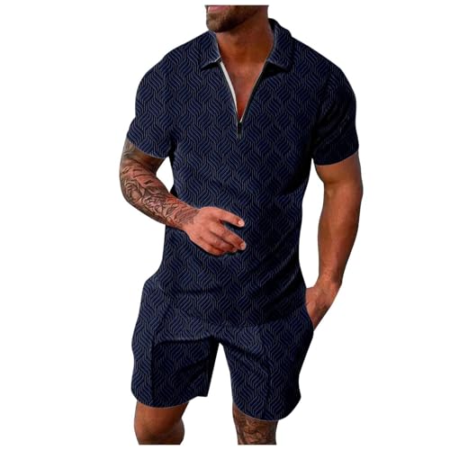 Survêtement homme ensemble t-shirt short décontracté coupe droite pour l'été