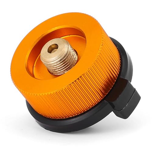 Adaptador de horno de camping, convertidor de gas de repuesto, cabezal de conversión con función de autocierre para estufa de camping, mochila, picnic, exterior, aventura, aleación de aluminio, núcleo