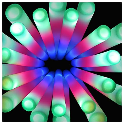 SHQDD 100 Pack LED Foam Sticks, Glow Sticks Bulk with 3 Modes Colorful Flashing, Glow in the Dark Party Supplies for Wedding, Raves, Concert, Party, Camping, Sporting Events, New Year Carnival