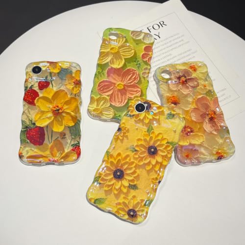 XIZYO Case for iPhone 17 Oil Painting Flower-Double Sunflower/Yellow