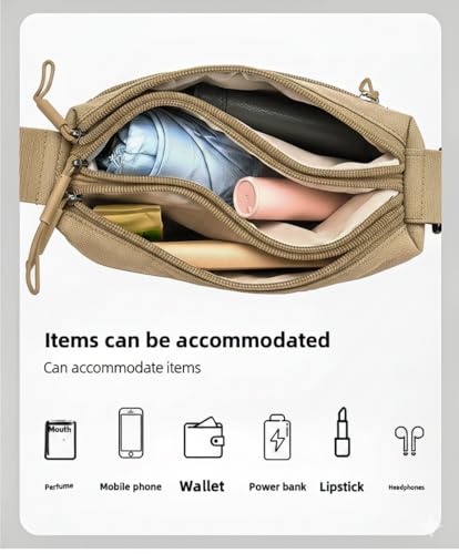 Image of WildHorn Nylon Sling Bag for Women | Lightweight Crossbody Shoulder Bag | 3 Zipper Pockets | Adjustable Strap | Travel, Office & Daily Use