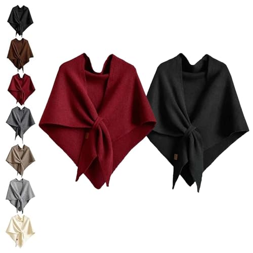 Women’s Solid Color Shawl, Veinsgrain Knitted Shawl Scarf Wraps for Women, Shoulder Top Sweater