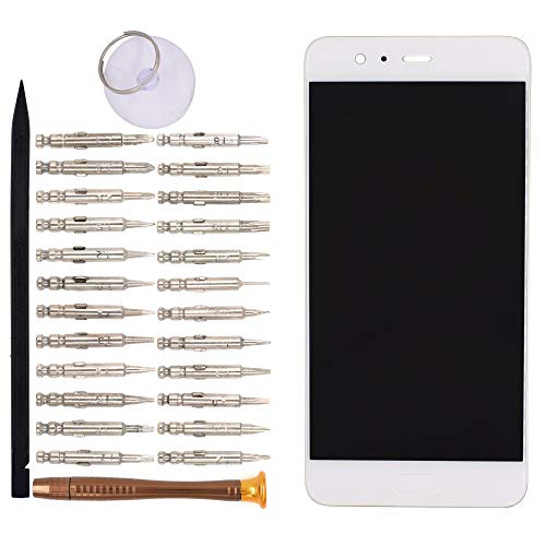 Image of LCD Screen and Digitizer Assembly with Fingerprint Button Keypad and Bezel Frame Compatible with Huawei P10 Plus VKY-L09 VKY-L29 VKY-AL00(White)