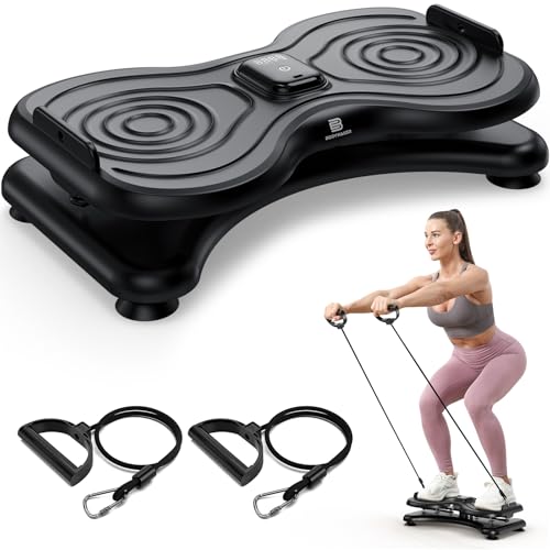 BODYWAKER New Waist Twist Board with LCD Display and Resistance Bands, Ab Twister Machine for Abs Workout, Slim Waist and Core Exercise, Home Gym Equipment for Women & Men (Black)