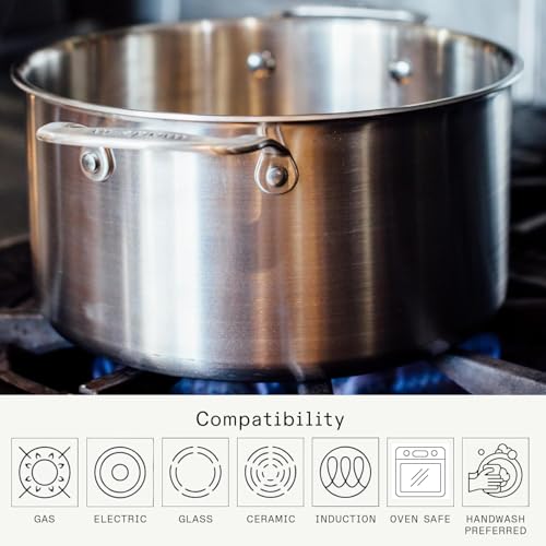 Image of Made In Cookware - 12 Quart Stainless Steel Stock Pot With Lid - 5 Ply Stainless Clad - Professional Cookware - Crafted in Italy - Induction Compatible