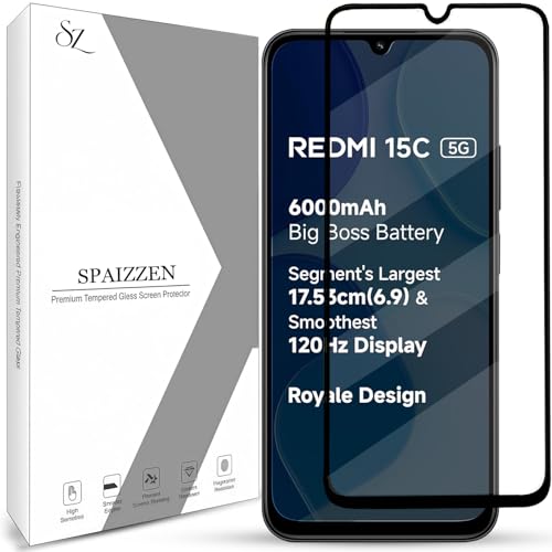 Image of Military-Grade Tempered Glass Screen Protector Compatible for Redmi 15C 5G / Redmi 15C with Edge to Edge Coverage and Easy Self Installation kit
