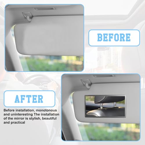 2 Stück Auto Kosmetikspiegel Sonnenblende Spiegel, Auto Makeup Spiegels, Universal Sonnenblende Spiegel, Autovisier Kosmetikspiegel für Autositz-Rücken-Platz (15 * 8cm)