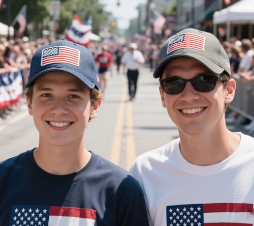 Image of 2-Pack USA Flag Hats for Men Baseball American Flag Hats for Men USA Cap USA Tactical Washed for Women