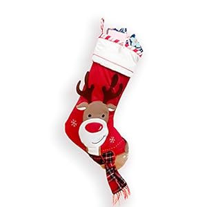 Christmas Stockings, 20" Quilted Lining Large Embroidery Hanging Décor for Fireplace/Xmas Tree, Holiday Party Decoration (Reindeer) Christmas Stockings 20 Quilted Lining Large Embroidery Hanging Decor for FireplaceXmas Tree Holiday Party Decoration Reindeer
