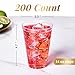 FOCUSLINE 200 Pack 14 oz Clear Plastic Cups, Large Disposable Cups Plastic Party Cup, 14 Ounce Heavy duty Clear Cups for Thanksgiving, Halloween, Christmas