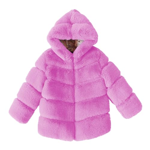 Girls Fleece Jacket Kids Winter Coats Fuzzy Thick Faux Fur Coat Button up Winter Warm Hooded Outwear Teen Clothes