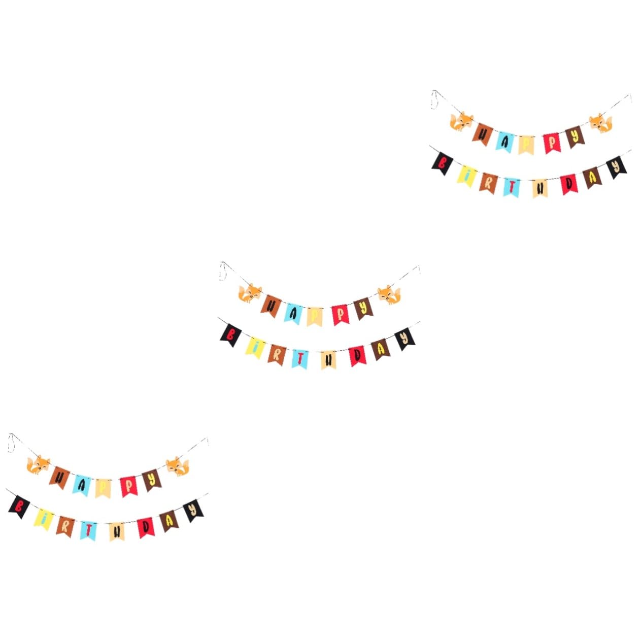 TOYANDONA 3piezas Banderín De Cumpleaños No Diseño De Decoración Creativa Para Fiestas De Cumpleaños Reutilizable y Alegre Para Celebración Infantil