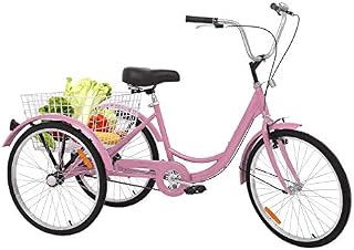Barbella 26 Inch 3 Wheel Adult Tricycle Bike Cycling Pedal Cruiser Bicycles Folding