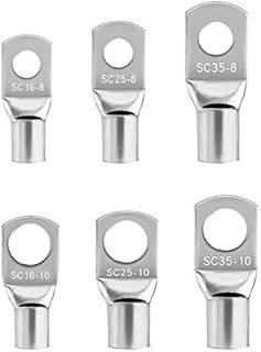 LUTER 30Pcs Tinned Copper Wire Lugs, Heavy Duty Battery Cable Ends SC Ring Terminals Wire Connectors for Electrical Wire Crimping, 6/4/2AWG