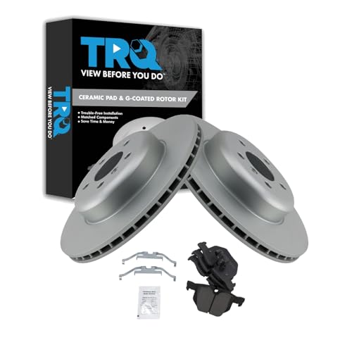 Image of TRQ Rear Brake Pad & Rotor Kit Ceramic Compatible with 2012-2013 BMW 335i