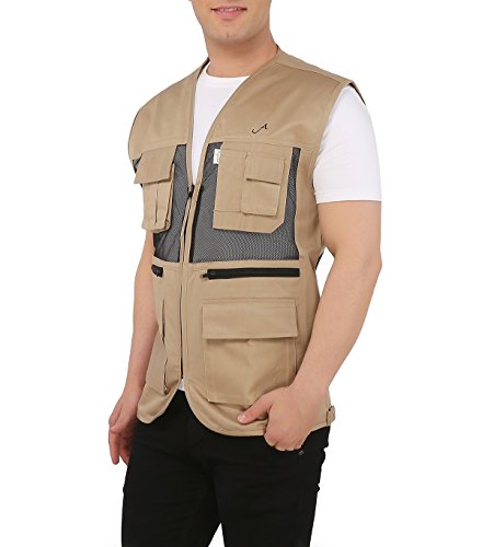Image of ASHDAN Photographer Durable Vest. Sleeveless Regular Size Outdoor Expedition Jacket. Netted Ventilation