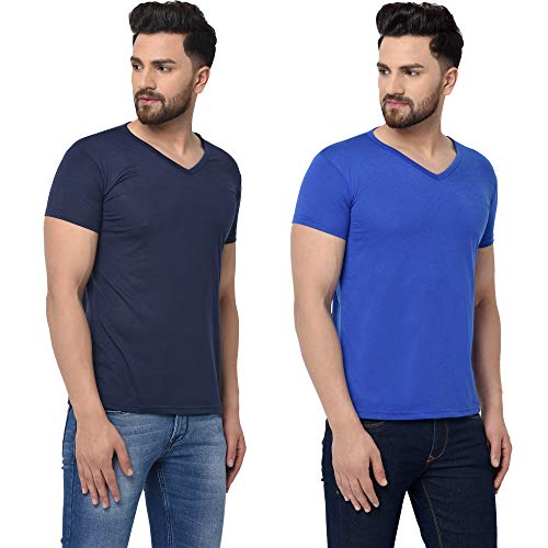 Image of JANGOBOY Men's V-Neck Cotton T-Shirt (Pack of 2)